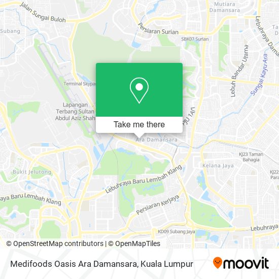 Peta Medifoods Oasis Ara Damansara