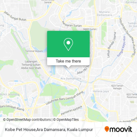 Peta Kobe Pet House,Ara Damansara