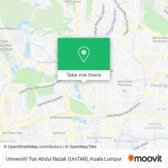 Peta Universiti Tun Abdul Razak (UniTAR)