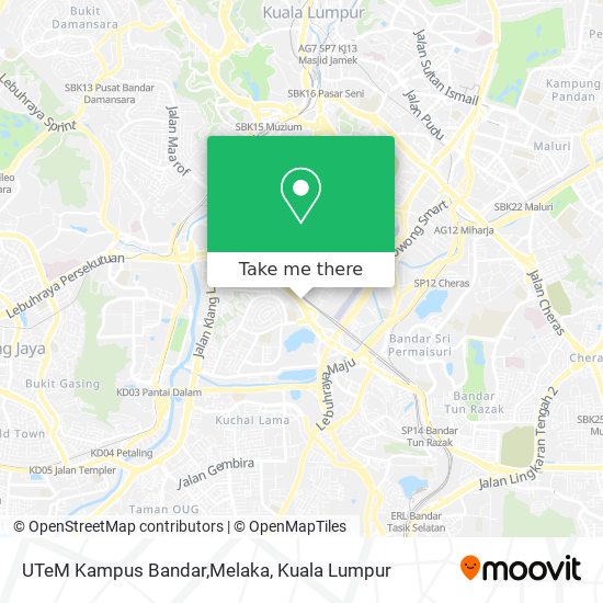 UTeM Kampus Bandar,Melaka map