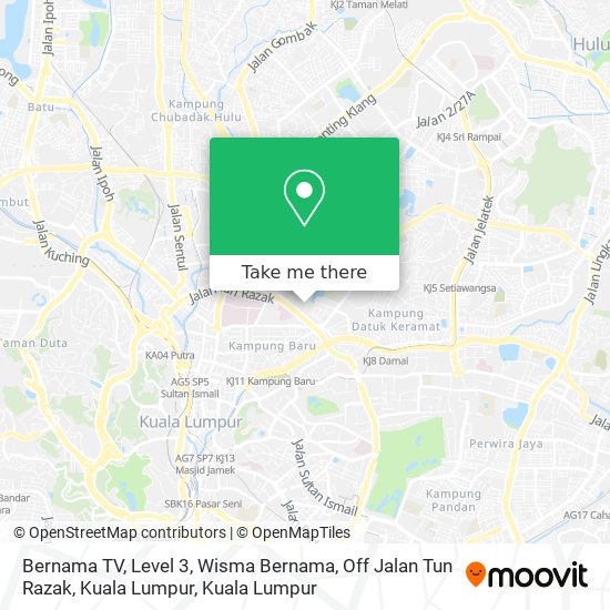 Peta Bernama TV, Level 3, Wisma Bernama,  Off Jalan Tun Razak, Kuala Lumpur