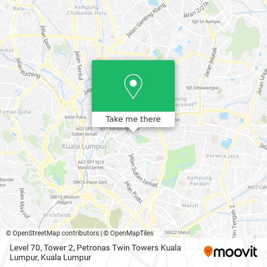 Peta Level 70, Tower 2, Petronas Twin Towers Kuala Lumpur
