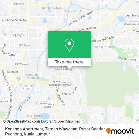 Peta Kenanga Apartment, Taman Wawasan, Pusat Bandar Puchong