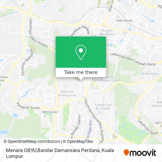 Peta Menara OBYU,Bandar Damansara Perdana