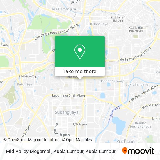 How to get to Mid Valley Megamall, Kuala Lumpur in Shah Alam by Bus or MRT  & LRT?