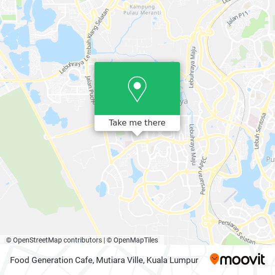 Peta Food Generation Cafe, Mutiara Ville