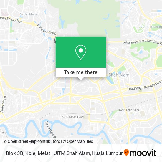 Blok 3B, Kolej Melati, UiTM Shah Alam map