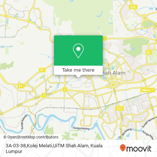 3A-03-38,Kolej Melati,UiTM Shah Alam map