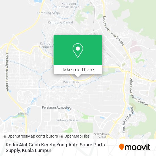 Peta Kedai Alat Ganti Kereta Yong Auto Spare Parts Supply
