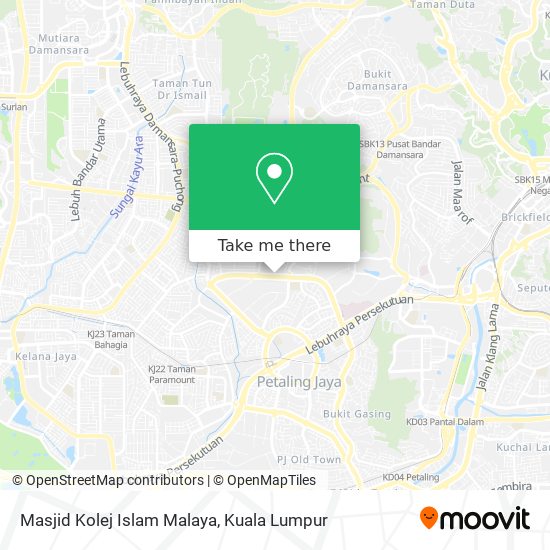 Peta Masjid Kolej Islam Malaya