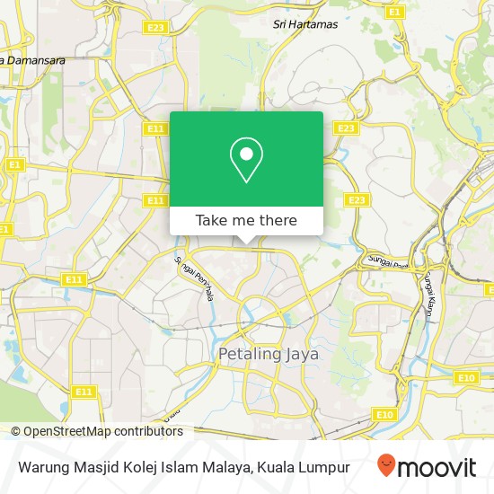 Peta Warung Masjid Kolej Islam Malaya