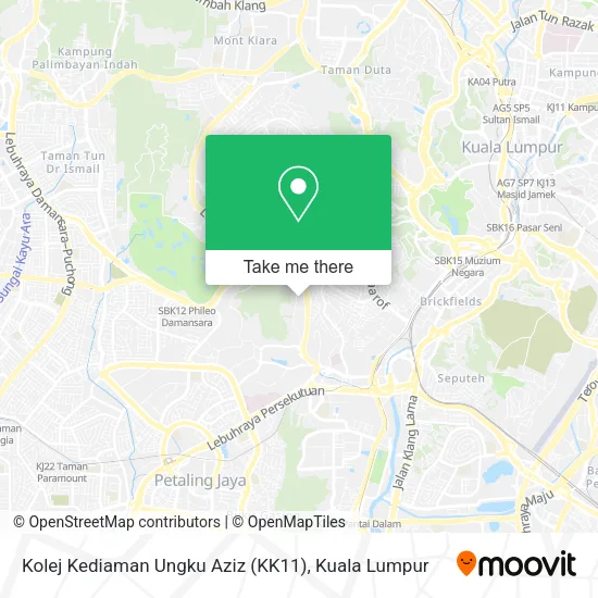 Peta Kolej Kediaman Ungku Aziz (KK11)