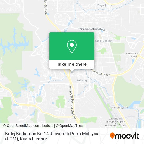 Peta Kolej Kediaman Ke-14, Universiti Putra Malaysia (UPM)