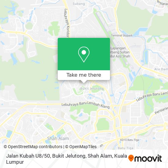 Peta Jalan Kubah U8 / 50, Bukit Jelutong, Shah Alam