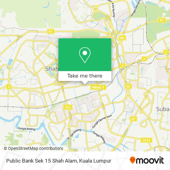 Peta Public Bank Sek 15 Shah Alam