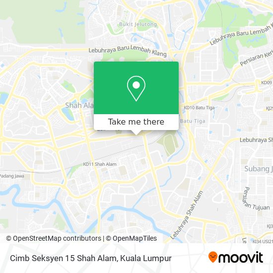 Cimb Seksyen 15 Shah Alam map