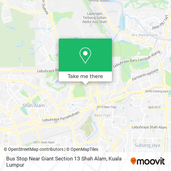 Peta Bus Stop Near Giant Section 13 Shah Alam