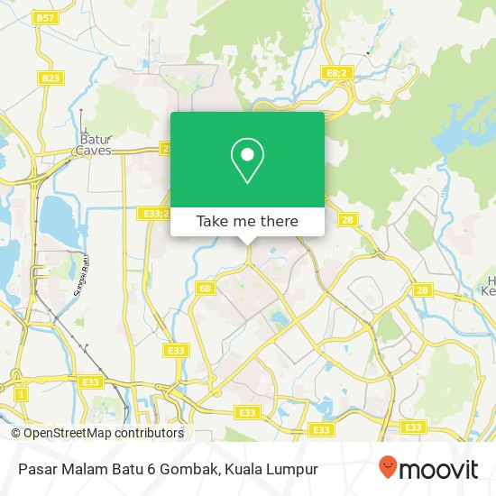 Pasar Malam Batu 6 Gombak map