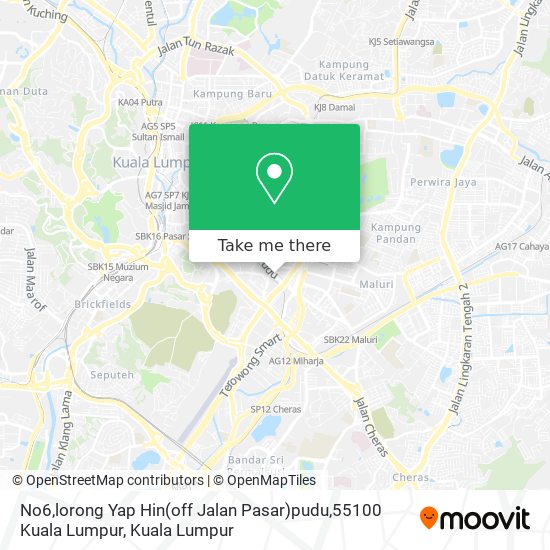 No6,lorong Yap Hin(off Jalan Pasar)pudu,55100 Kuala Lumpur map