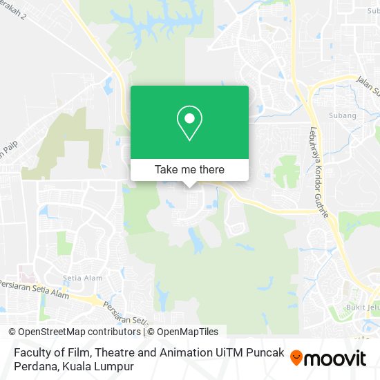 Faculty of Film, Theatre and Animation UiTM Puncak Perdana map