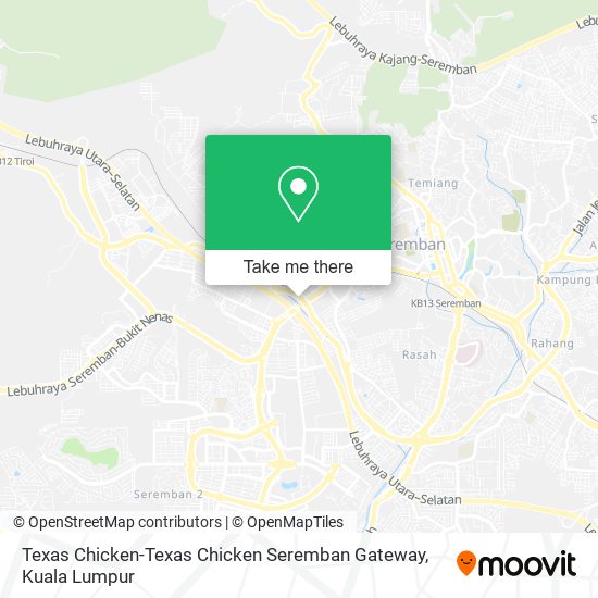 Peta Texas Chicken-Texas Chicken Seremban Gateway