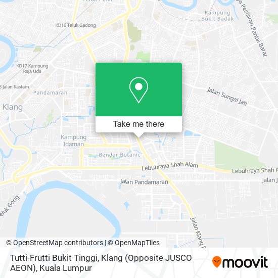 Tutti-Frutti Bukit Tinggi, Klang (Opposite JUSCO AEON) map