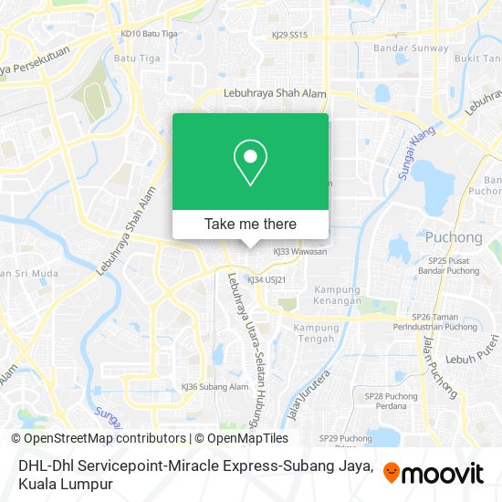 DHL-Dhl Servicepoint-Miracle Express-Subang Jaya map