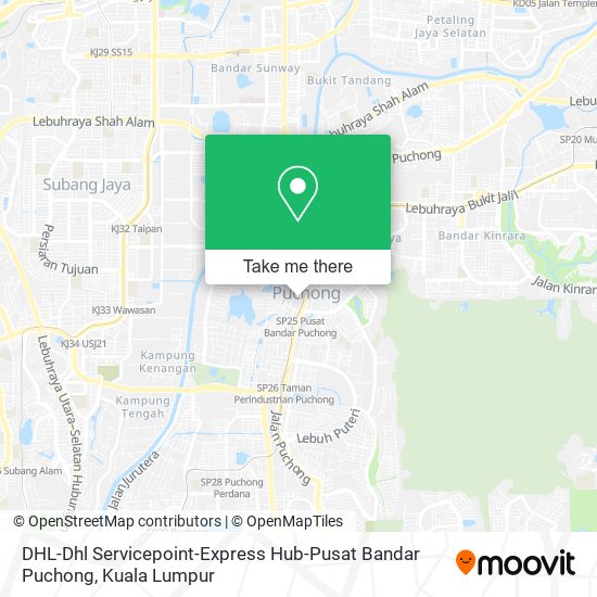 DHL-Dhl Servicepoint-Express Hub-Pusat Bandar Puchong map