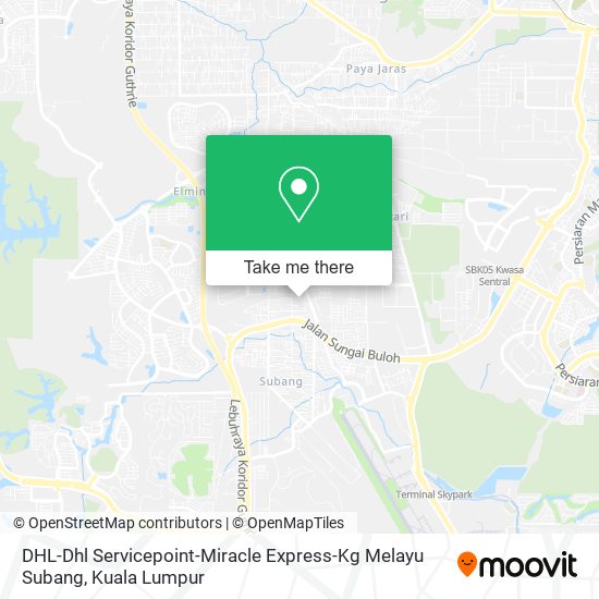 DHL-Dhl Servicepoint-Miracle Express-Kg Melayu Subang map