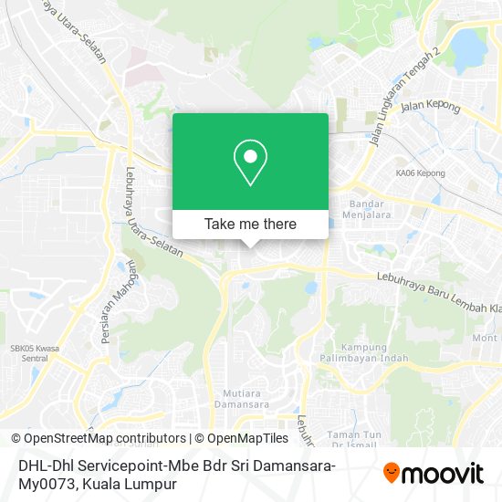 Peta DHL-Dhl Servicepoint-Mbe Bdr Sri Damansara-My0073