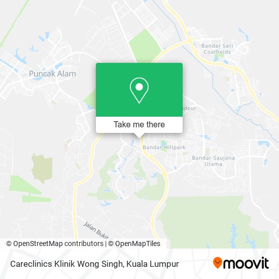 Peta Careclinics Klinik Wong Singh