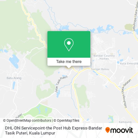 DHL-Dhl Servicepoint-the Post Hub Express-Bandar Tasik Puteri map