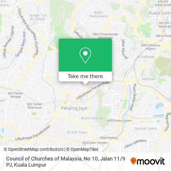 Council of Churches of Malaysia, No 10, Jalan 11 / 9 PJ map