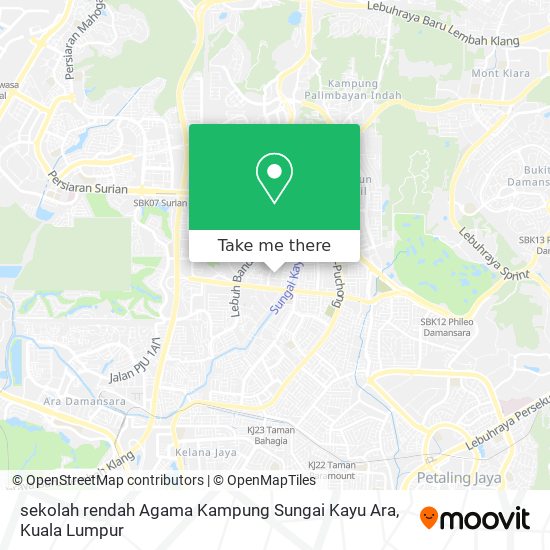 sekolah rendah Agama Kampung Sungai Kayu Ara map