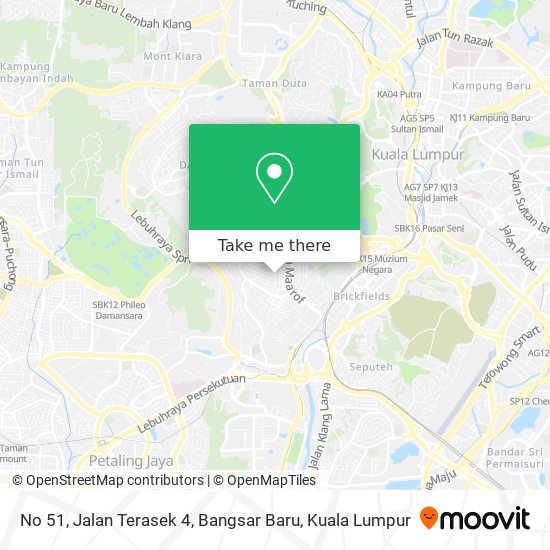 No 51, Jalan Terasek 4, Bangsar Baru map