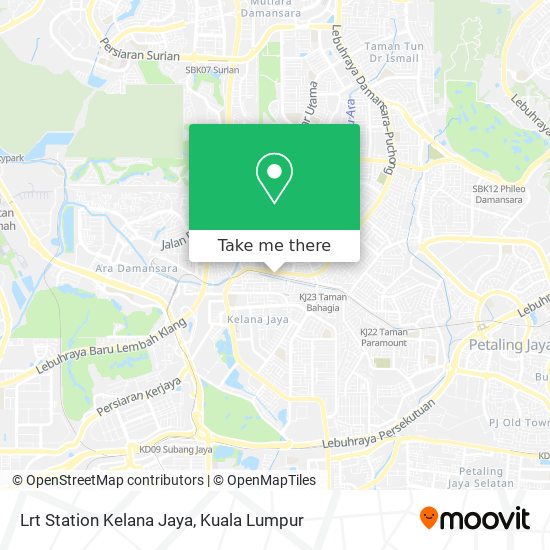 Lrt Station Kelana Jaya map