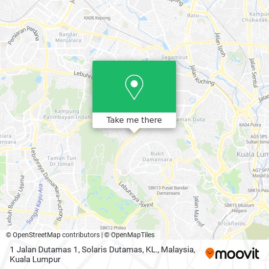 Peta 1 Jalan Dutamas 1, Solaris Dutamas, KL., Malaysia