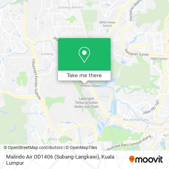 Malindo Air OD1406 (Subang-Langkawi) map