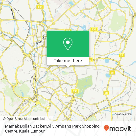 Mamak Dollah Backer,Lvl 3,Ampang Park Shopping Centre map