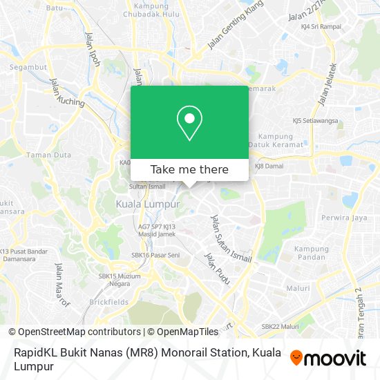 RapidKL Bukit Nanas (MR8) Monorail Station map