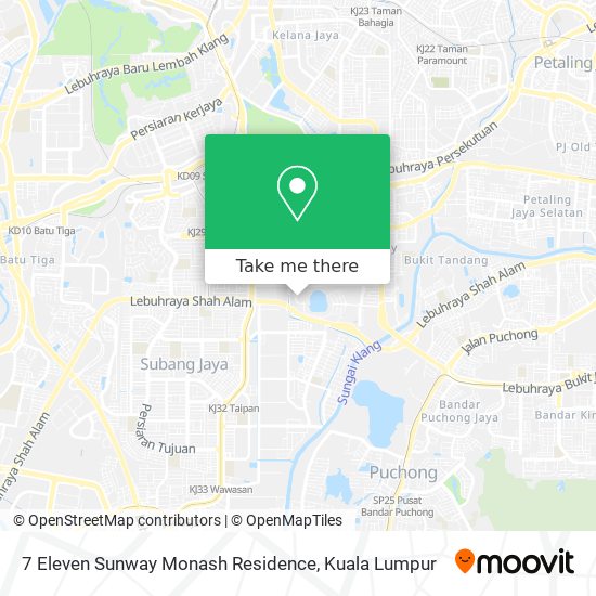 7 Eleven Sunway Monash Residence map