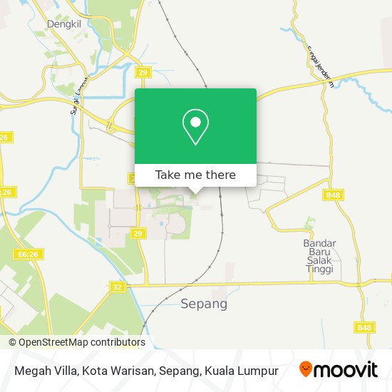 Megah Villa, Kota Warisan, Sepang map