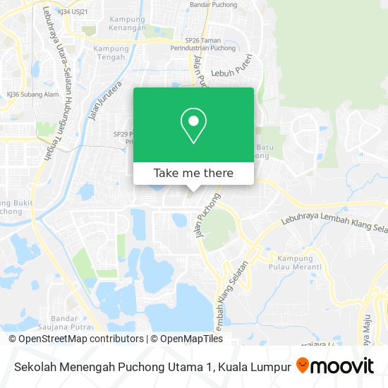 Peta Sekolah Menengah Puchong Utama 1