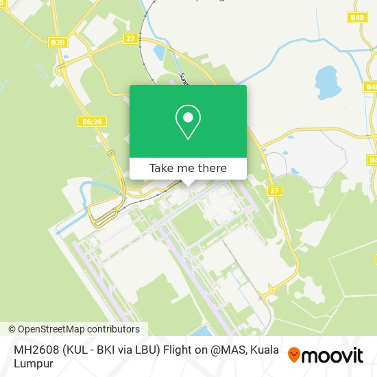 MH2608 (KUL - BKI via LBU)  Flight on @MAS map