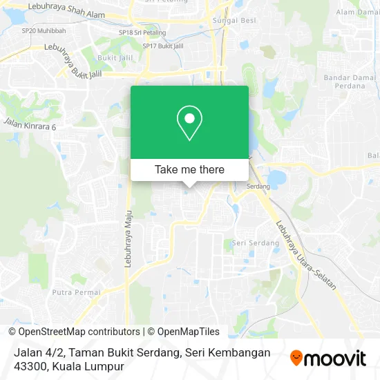Peta Jalan 4 / 2, Taman Bukit Serdang, Seri Kembangan 43300