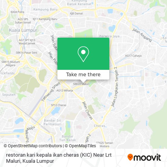 Peta restoran kari kepala ikan cheras (KIC) Near Lrt Maluri