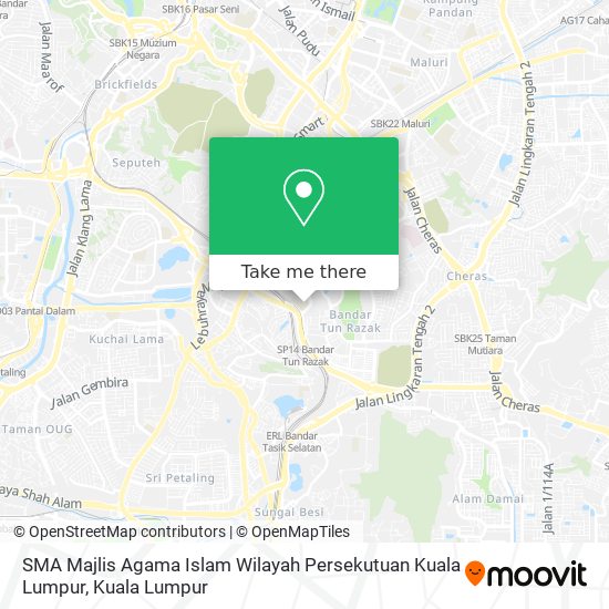 SMA Majlis Agama Islam Wilayah Persekutuan Kuala Lumpur map