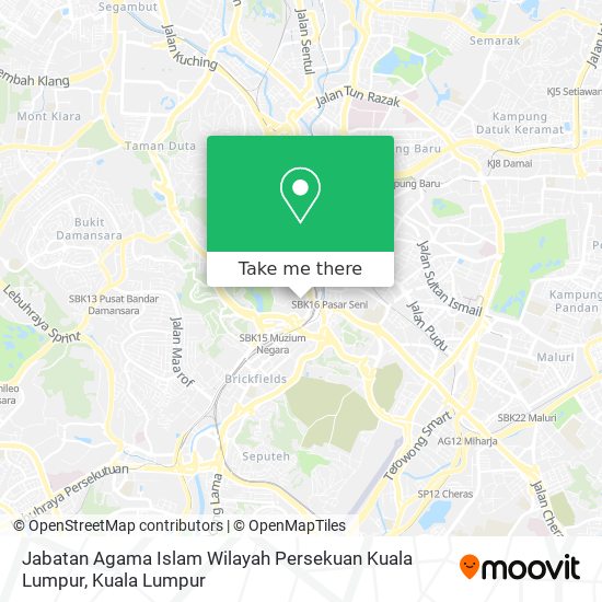 Jabatan Agama Islam Wilayah Persekuan Kuala Lumpur map