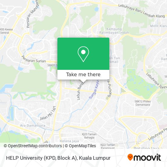 HELP University (KPD, Block A) map