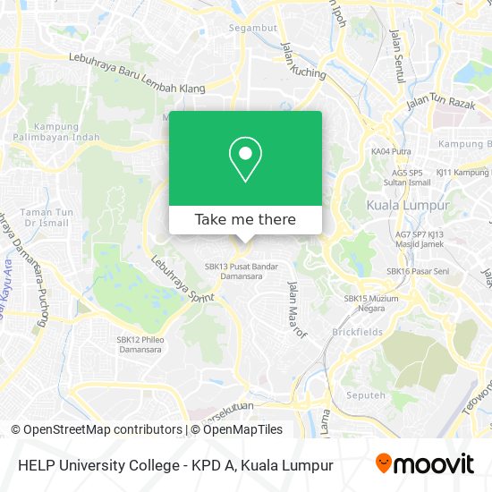 HELP University College - KPD A map